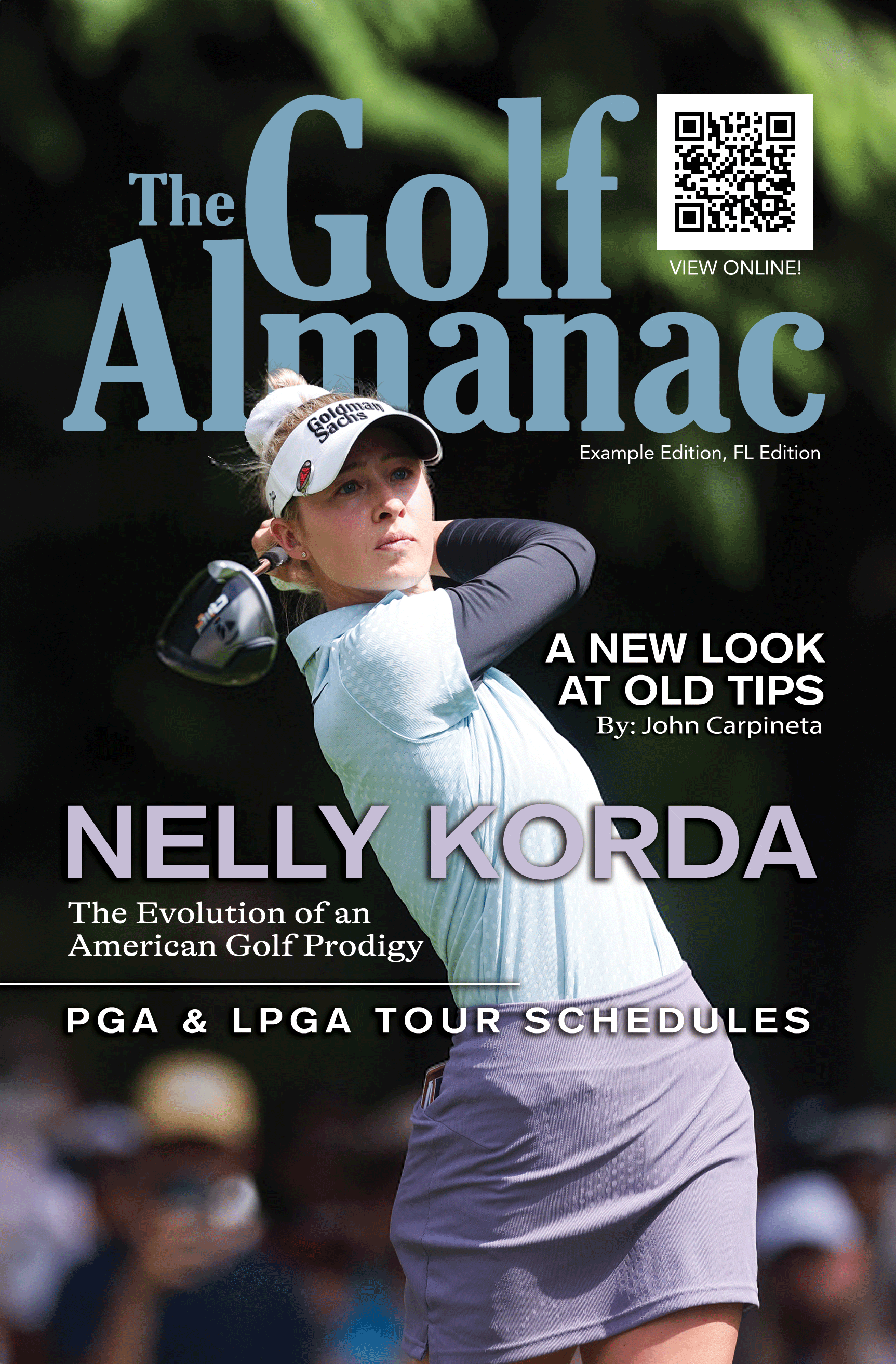 The Golf Almanac cover featuring Nelly Korda, The Evolution of an American Golf Prodigy